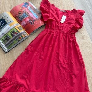 Abercrombie Ruffle Sleeve V Neck Dress